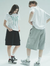 バミューダワイドカーゴパンツ / P1013 BERMUDA WIDE CARGO PANTS_BLACK