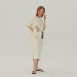 グラフィックジャージマキシドレス / GRAPHIC JERSEY MAXI DRESS_CREAM