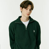 ハーフジップアップニットスウェットシャツ/HALF ZIP UP KNIT SWEATSHIRTS GREEN