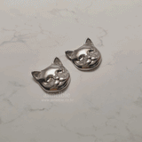 メルビーザキャット - キャットフェイスピアス / Melbie The Cat Series - Cat Face Piercing (Silver) (Red Velvet Joy, VIVIZ Sinb Piercing))