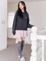 Lettering Round Neck Sweatshirt (CHARCOAL)