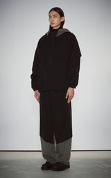 PIPPING MIX ANORAK HOODIE_BLACK