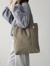 Corduroy simple line bag - khaki gray