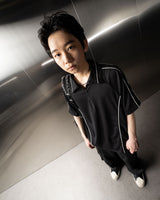 パイピングハーフジップアップジャージ / Piping Half Zip-Up Jersey (Black)