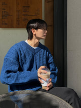 ASCLO Overfit Twist V Neck Knit (7color)