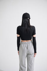ウォーマーブラックホールクロップTシャツ / TOP(9136) Warmer Black Hole Crop Tee