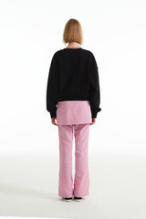 チェリープラネットグラフィッククロップスウェットシャツ / CHERRY PLANET GRAPHIC CROP SWEATSHIRT [BLACK]