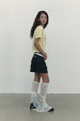 RIBBON SUMMER LEG WARMER [WHITE]