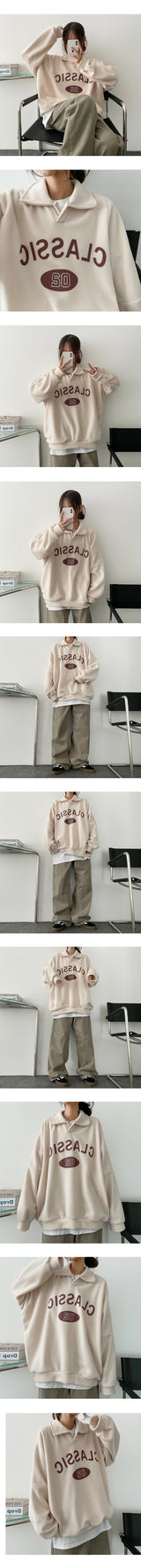 Claover Fit Fleece Collar Sweatshirt