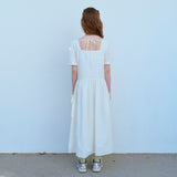 スクエアネックポケットドレス / SQUARE NECK POCKET DRESS, CREAM