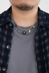ユニークペンダントウィズボールドチェーンネックレス/[Unisex] Unique pendant with bold chain necklace