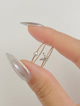 [5 set] Cree Butterfly layered ring set