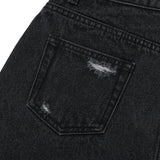 チェリープラネットデニムスカート / CHERRY PLANT DENIM SKIRT [BLACK]