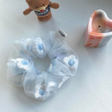 SKYBLUE FLOWER SCRUNCHIE