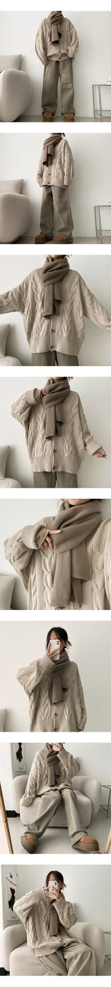 Doot Thick Boxy Thick Twisted Knitted Cardigan
