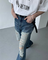 ダメージデニムパンツ/GM - KZ Damage Denim Pants (XS ~ L)