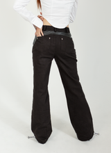 レザーポイントストリングパンツ / LEATHER POINT STRING PANTS #BLACK