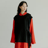 ボタンベスト / unisex button vest black