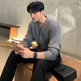 V-Neck Ribbed Cardigan (6684154527862)