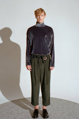 "PRE-ORDER 11/09~" DROP-SHOULDER VELVET TURTLE-NECK TEE / [プレオーダー11月09日〜] ドロップショルダーベルベットタートルネックTシャツ (4578690531446)