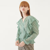 RUFFLED BLOUSE (MINT) (6579702923382)