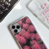 ピンクローズアイフォンケース(ジェリーハード)/[jellhard case] pink rose