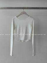 Deep U-neck Napping Cropped T-shirt