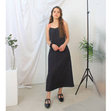 Aria dot dress (navy) (6657243578486)