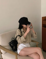 パリピンタックルーズフィットシャツ
