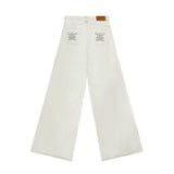 プリヴェラインワイド-レッグデニムジーンズ / PRIVÉ LINED WIDE-LEG DENIM JEANS - CREAM/DENIM BLUE