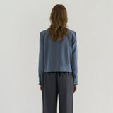 ハイカラースエードジャケット / HIGH COLLAR SUEDE JACKET, BLUE