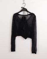 ゼルブホルターストリングパッドネットカーディガンセット / [SET] Zelv Halter String Padded Net Cardigan Set