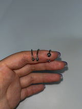 Silver pierced shape ear cuff (set)