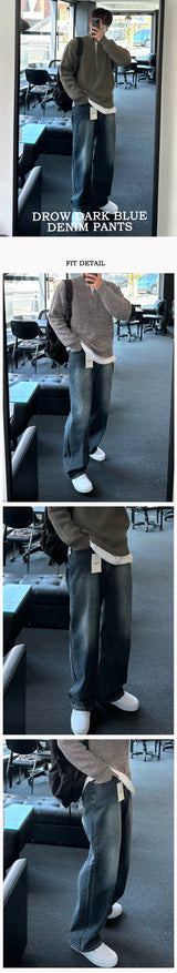 ドローダークブルーデニムパンツ / DROW DARK BLUE DENIM PANTS(ONE COLOR)