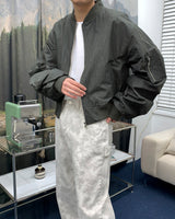SI クロップドシャーリングアビエーションジャンパー / SI Cropped Shirring Aviation Jumper (2 colors)