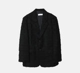 Pleddy Fringe Check Blazer (2color)