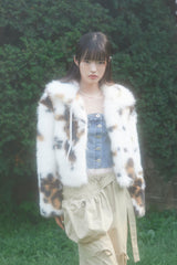 MIXED CAT FUR JACKET (WHITE)
