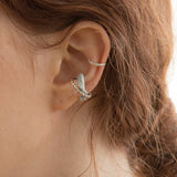 ニットクロスシルバーイヤーカフ/[2set] Knitted cross 'silver' earcuff (4colors)
