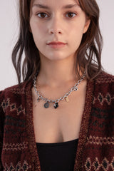 ユニークペンダントウィズボールドチェーンネックレス/[Unisex] Unique pendant with bold chain necklace