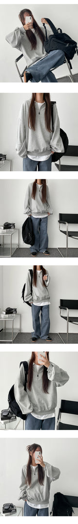 Wook Bay Direct Zip-Up Collar Sweatshirt
