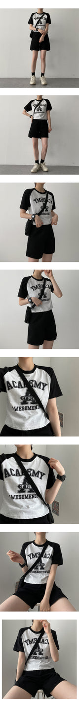 アカナグランクロップド半袖シャツ / Acanaglan cropped short sleeve shirt
