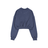 ピグメントウォッシングカラークロップスウェットシャツ / PIGMENT WASHING COLLAR CROP SWEATSHIRT [Pink, Blue]