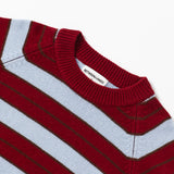 カシミアウールブレンドストライプニットプルオーバー/CASHEMERE WOOL BLENDED STRIPE KNIT PULL OVER_BURGUNDY