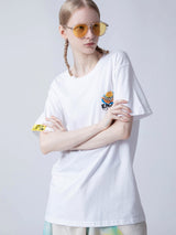 ハンバーガーTシャツ/[ENJOY YOUR MEAL] HAMBURGER 1/2 T-SHIRT_WHITE