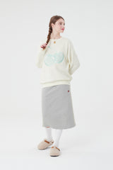 スモールチェリーミディスカート／SMALL CHERRY MIDI SKIRT [MELANGE GRAY]