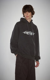  GRAFFITI CRACK HOODIE_CHARCOL