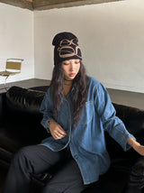 Bold denim loose fit shirt