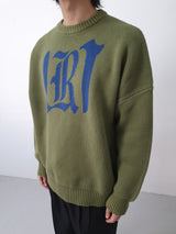 RE:ON RELAXED KNIT SWEATER (KHAKI)