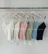 6 color lace strap-adjustable sleeveless shirt