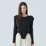 CUT-OFF LINE TOP / BLACK